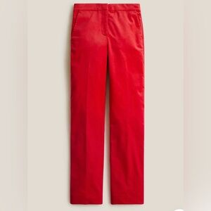J.CREW COLLECTION Full-length straight-leg stretch cotton-velvet pant.